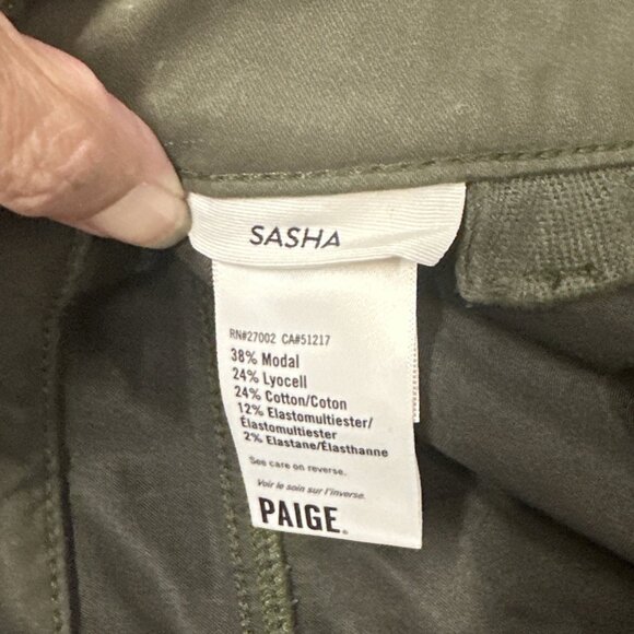 PAIGE Women's Clean Front Sasha size 24 x 34 Jean Knee Darts Wide Leg High Rise - Picture 8 of 15